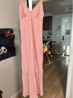 Pink Long spaghetti strap Dress s(4/6)