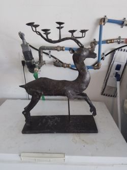 Metal Deer Stag Sculpture Figurine