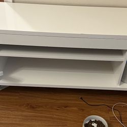 High Gloss White Tv Stand w/ storage 
