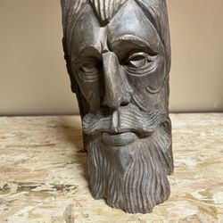 Large - Hand Carved Solid Wood Sculpture / Heavy 