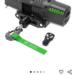 6500 lb UTV Winch Kit,12 Volt DC Electric Trailer Winch with Wireless Remote and Wired Switch,1/4" x 50FT Synthetic Rope Winch with Rubber Stopper and