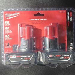 2x Milwaukee M12 Xc 3.0