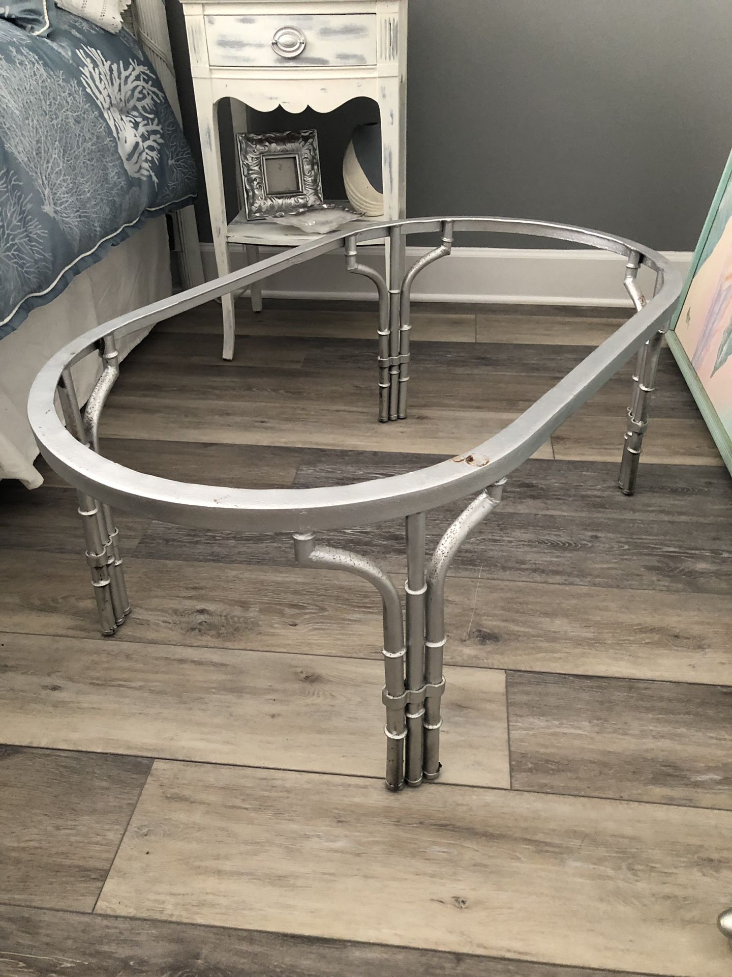 Thick glass top coffee table