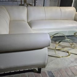 Modern L-Shaped Sofa Set + Free Gold Coffee Table!