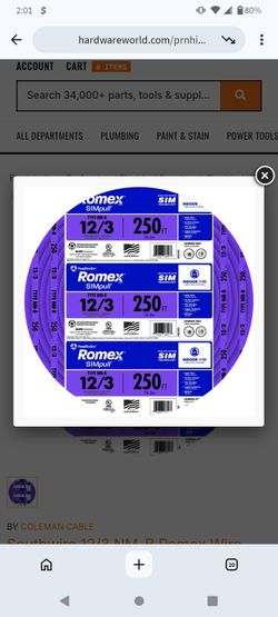 Southwire Romex SIMpull 12/3 NM-B Wire 250 ft