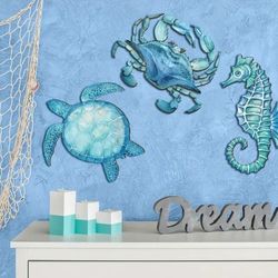 Set Of Three Ocean Dweller Wall Decor