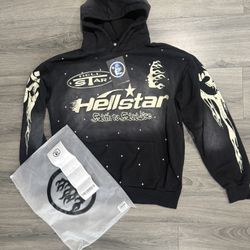 Black Mens Hell Star Hoodie Size Medium