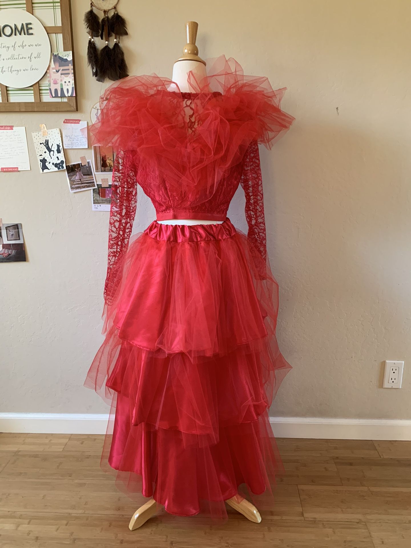 Hand Crafted Red Dress Recreation Of Lydia’s Dress