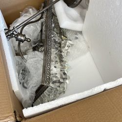 Pottery Barn Glass Metal Chandelier/ Pendant Ceiling Mount Light 