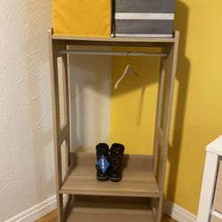 Kids Clothes Rack And 3 Storage Bins