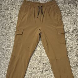 All In Motion Boys M(8/10) Brown Comfort Elastic Waist 2-Snap Pocket Joggers
