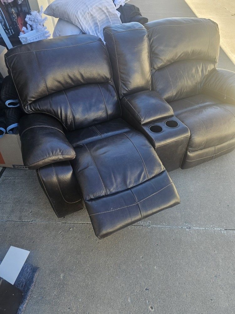 Leather Love Seat