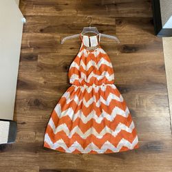 Brand New Woman’s As U Wish brand White and Orange Striped Dress Up For Sale 