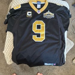 Youth XL Drew Brees Stitched Captain Super Bowl Jersey
