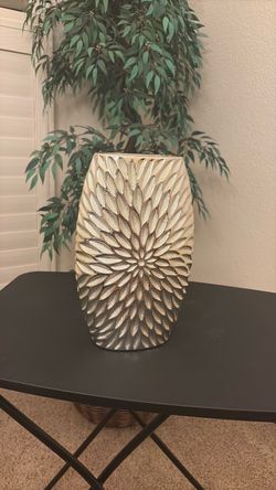 Silver Metallic Ceramic Vase