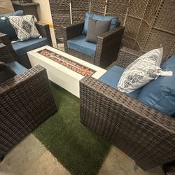 Outdoor Patio Furniture Set With Fire Pit Table