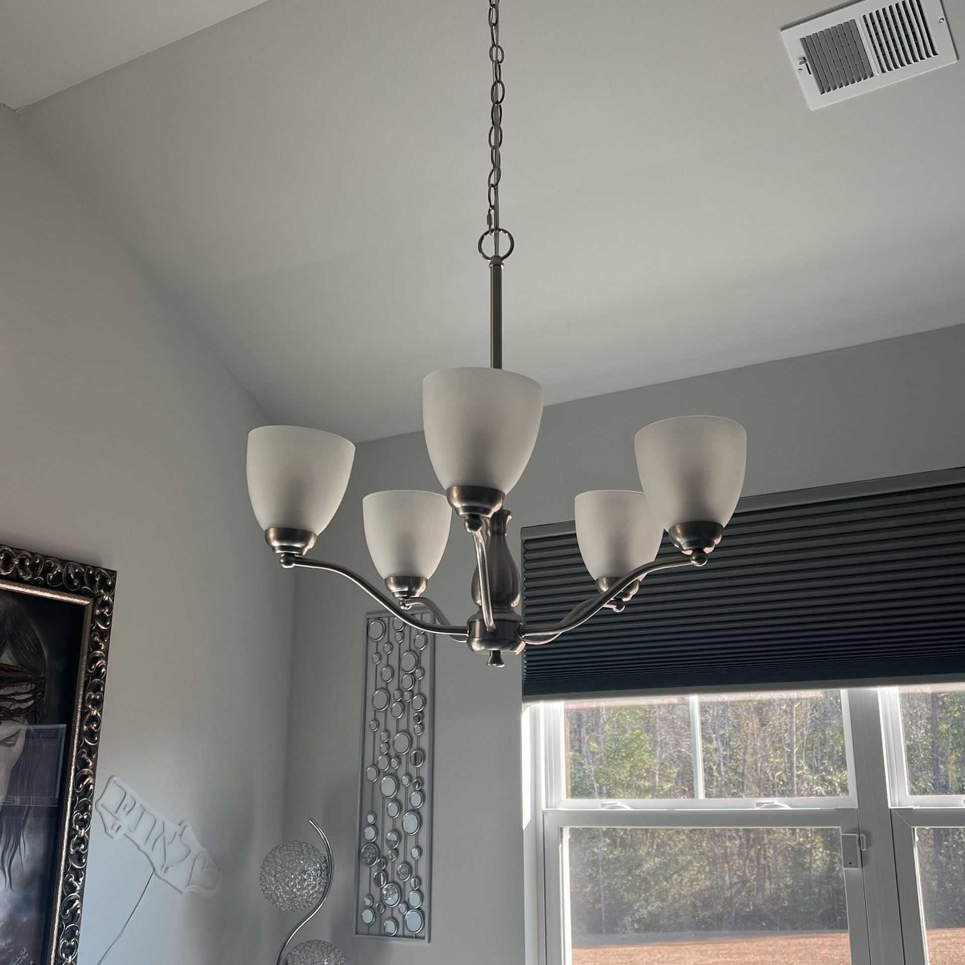 5 Light Brushed Nickel Traditional Chandelier