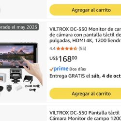 VILTROX DC-550 Monitor de campo de cámara con pantalla táctil de 5.5 pulgadas, HDMI 4K