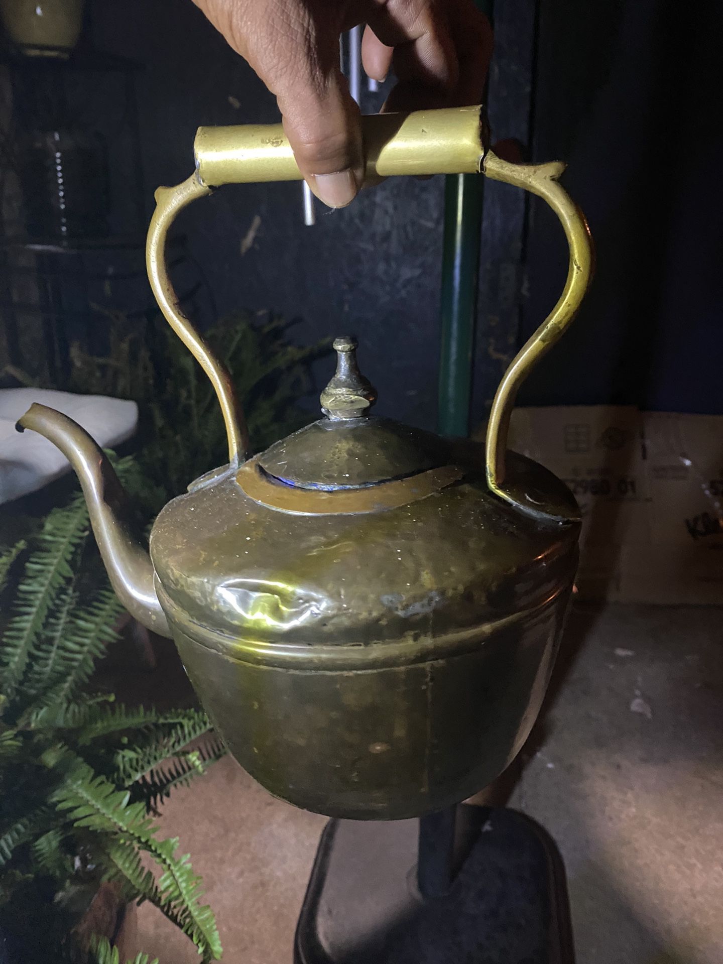 Vintage Solid Brass/Copper Tea Kettle