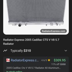 Aluminum Radiator For 2003 To 2007 Cadillac Cts