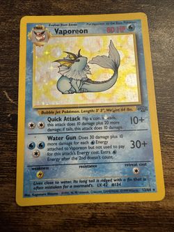 Vaporeon Pokemon Holo Card 1999 12/64