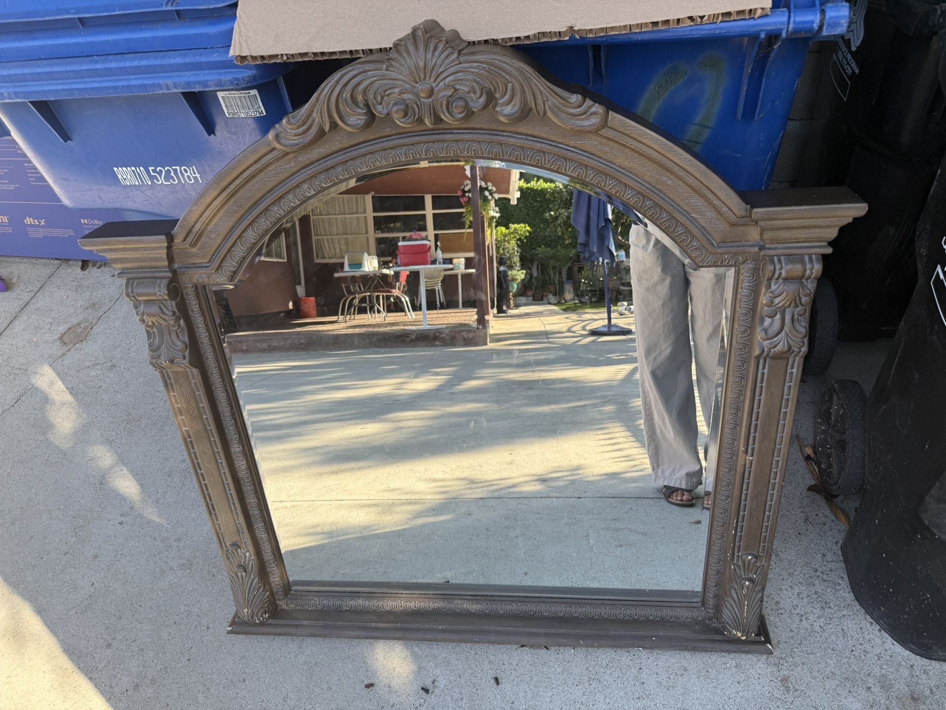 Vintage design wooden mirror  