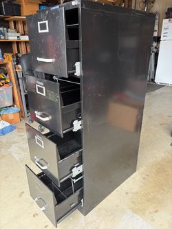 4-Drawer Metal Filing Cabinet Black