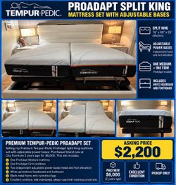 Tempur-Pedic ProAdapt split king mattress
