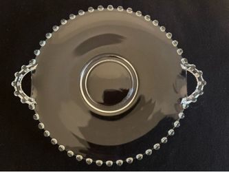 Vintage Imperial Glass Candlewick Plate with Handles