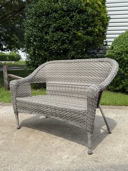 Jeco Clark Wicker Patio Loveseat / Bench