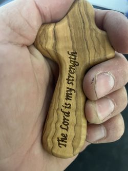 Olive Wood Hand Cross Blessing 5 D 