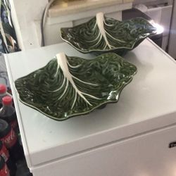 Olfair Potter Green Cabbage 13 bowl Portugal 2830 Cottage Core