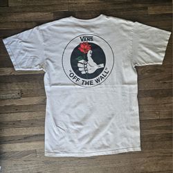 VANS  OFF THE WALL YOUTH MEDIUM SIZE WHITE T-SHIRT