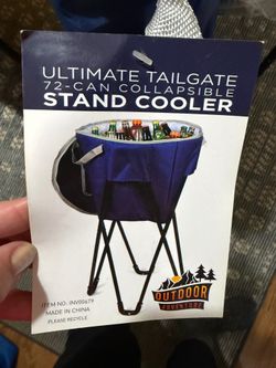 Outdoor Adventure Ultimate Tailgate 72 Can Collapsible Insulated Stand Cooler