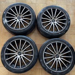  HELO HE894 GOLD/BLACK WHEELS FOR 1(contact info removed) BMW RIMS- 18X8 38 MM 18" - (l