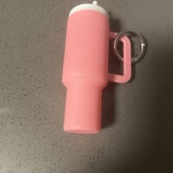 NEW Pink Tumbler Key Chain