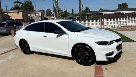 Chevy malibu, white exterior color, gray interior, sedan.