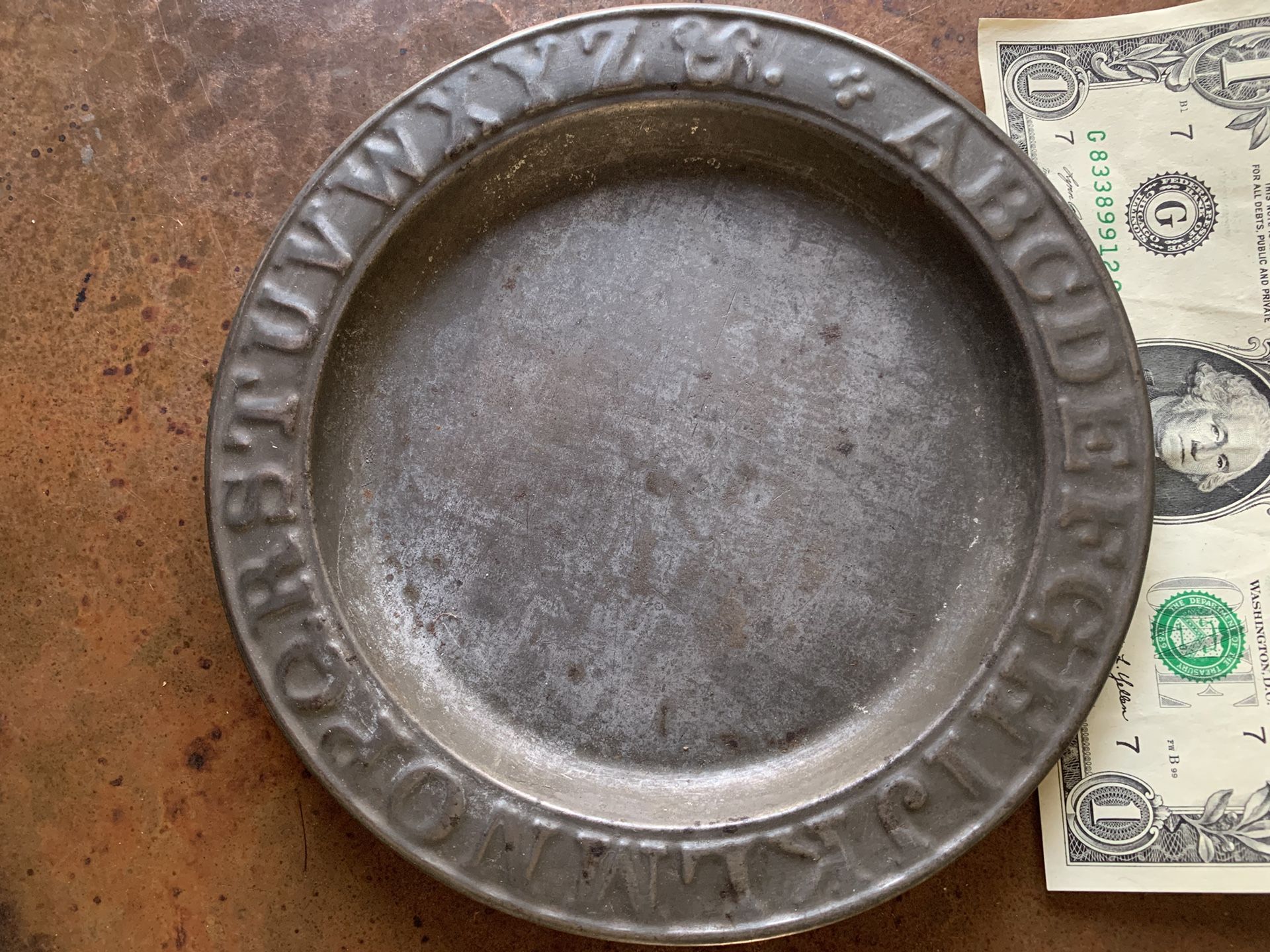 19th Century Tin Child’s Alphabet Plate