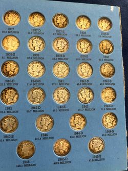 Mercury dimes 90% silver different date (60 pieces)
