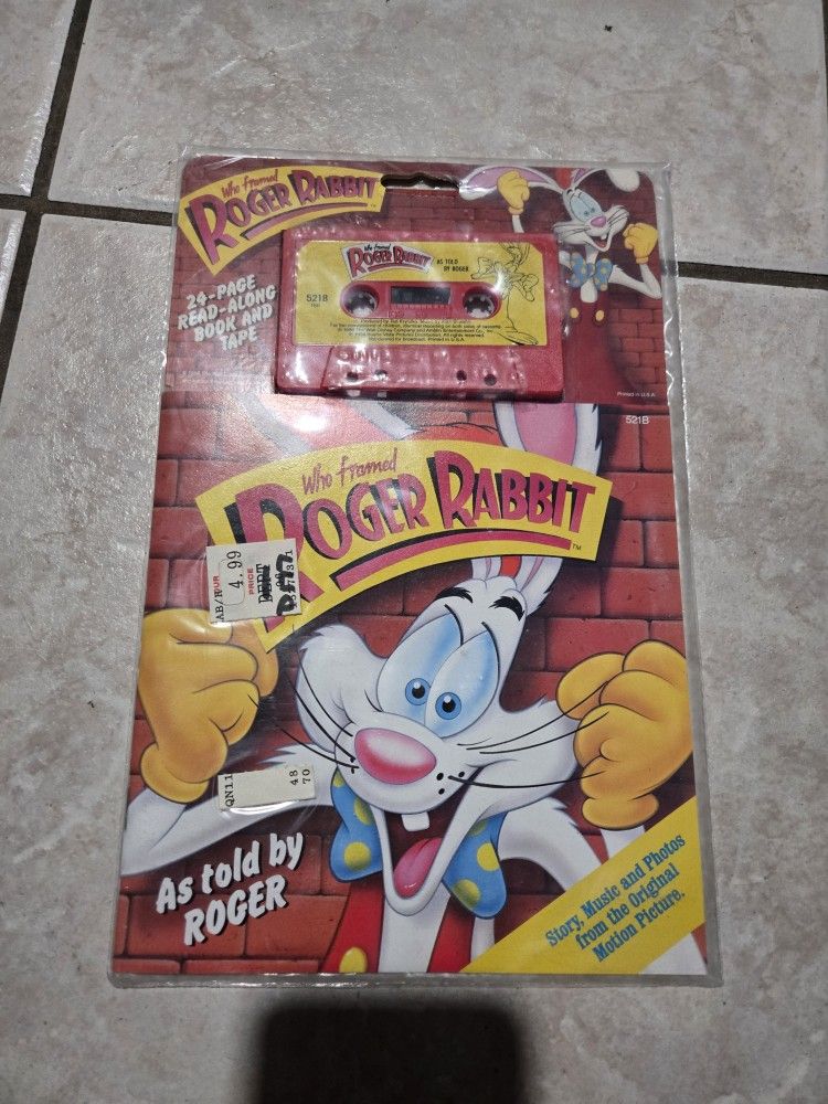 Disney Who Framed Roger Rabbit Storyteller Read Along Book and Cassette Tape