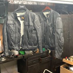 Two Harley Davidson Heavyweight Leather Jackets