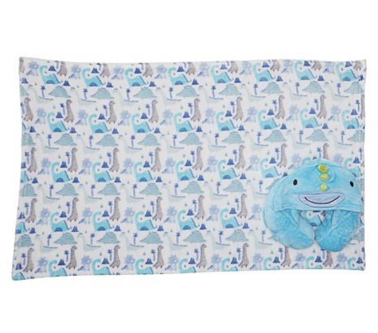 Dinosaur Kids Animal Hooded Travel Pillow With Blanket