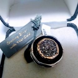 💯925 Sterling Silver Ring 💍 With 14 Kt Gold.