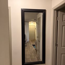 Black Full-Length Standing Mirror | Wall Mountable