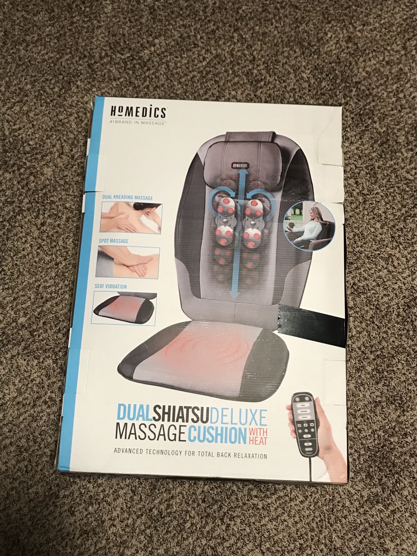 Homedics Dual Shiatsu Deluxe Massage Cushion With Heat