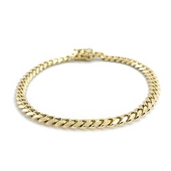 14K Yellow Gold Solid Miami Cuban Bracelet | 7.5 Inches, 8mm, 15.90 grams