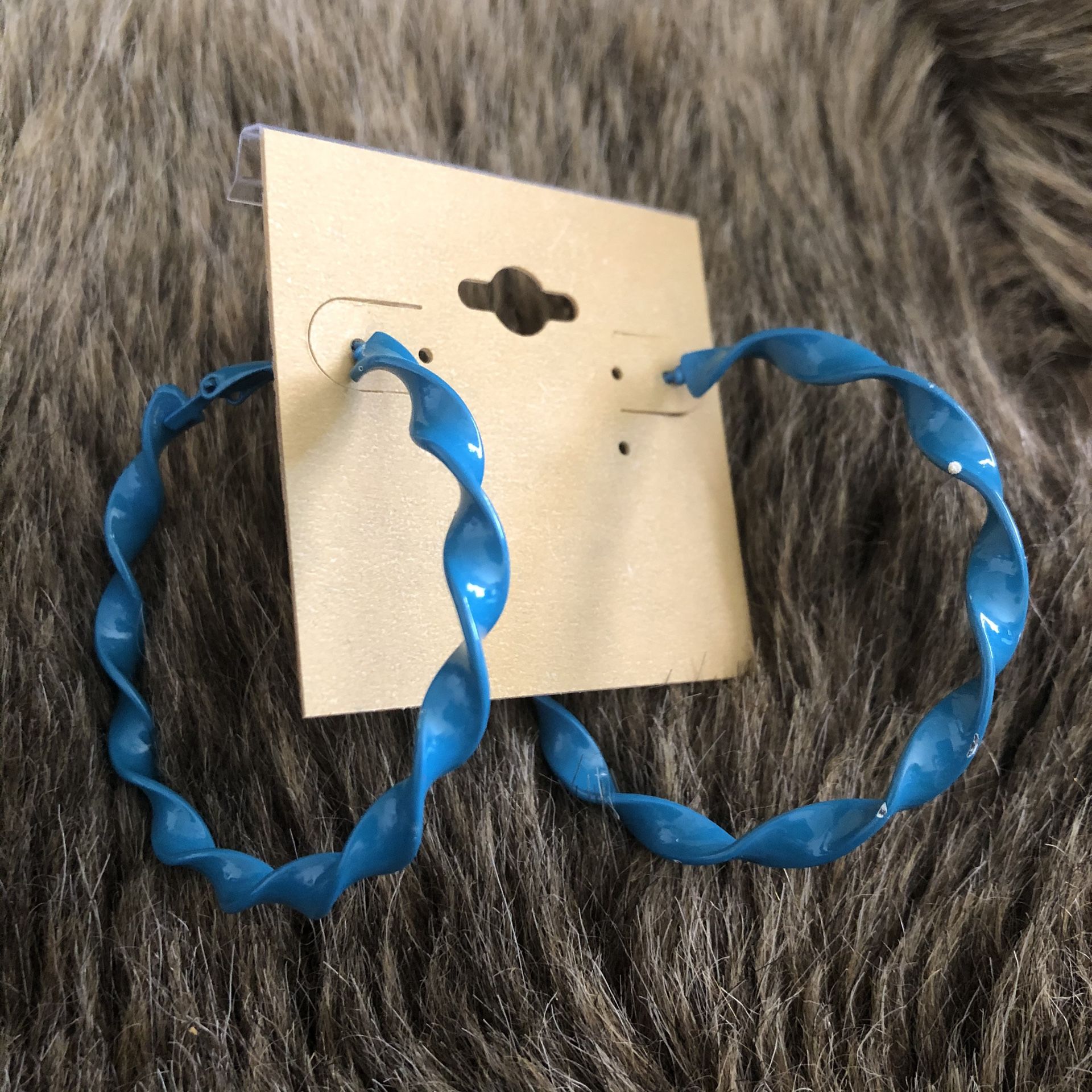 Vintage painted twisted hoop earrings