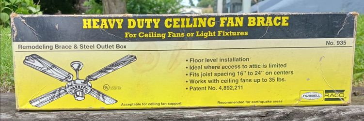 NEW RACO HEAVY DUTY CEILING FAN BRACE MODEL 935 *SEE ALL PHOTOS*