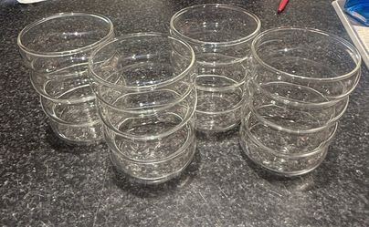 4 Bubble glass cups