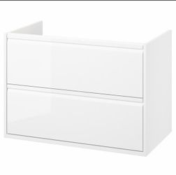 Like new condition IKEA high gloss white cabinet 39”w x19”d x28”h